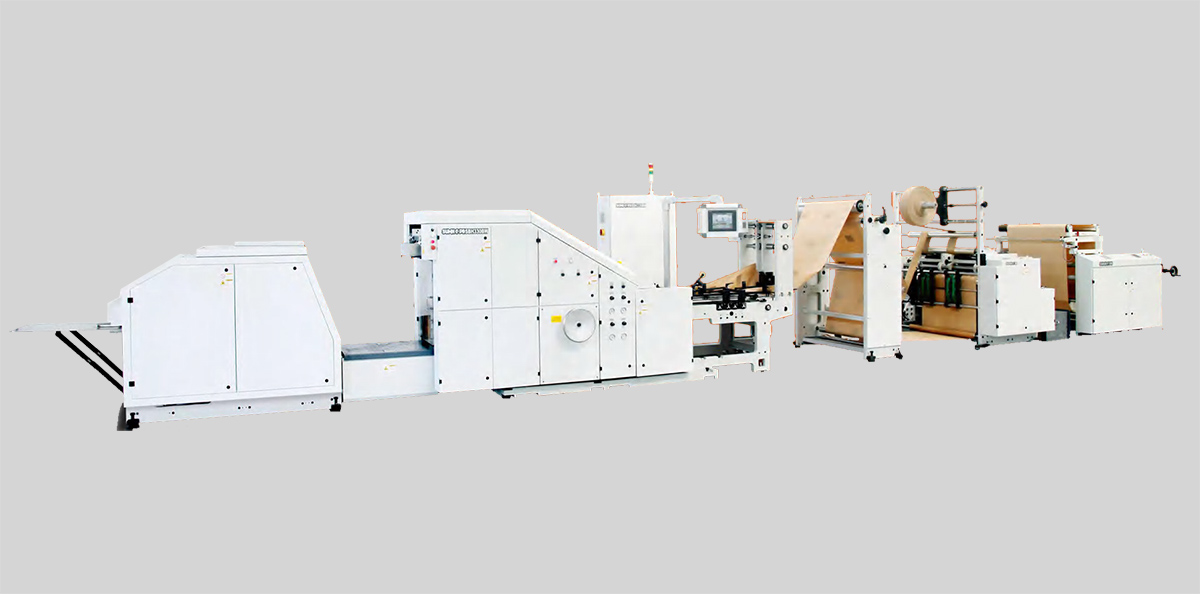 SBH330BW+PAV02C Roll Fed Square Bottom Paper Bag Machine(Die Cut Handle Patch Application Unit) Series