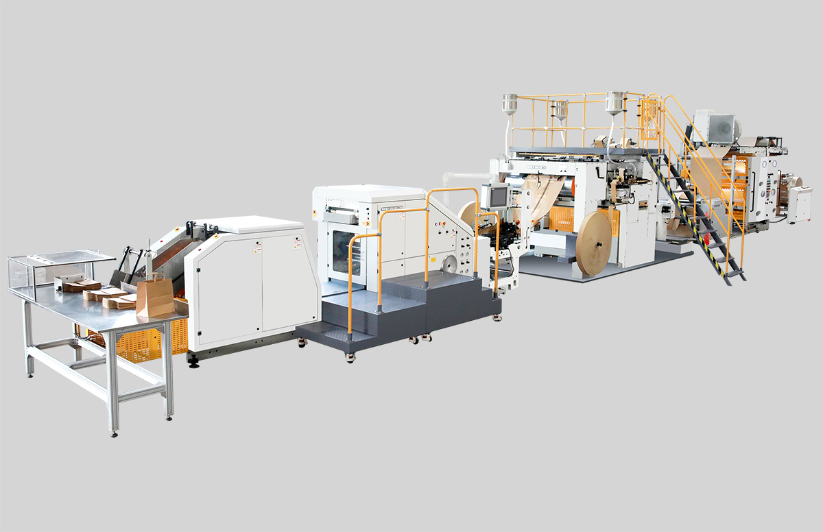 SBH330B/450B-TH Fully Automatic Roll Fed Internal Flat Handle Paper Bag Machine Series